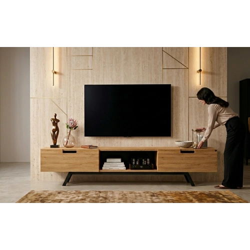 Szafka RTV-39 Drewno Lite Dąb Loft Lakier Rozmiary od 100 cm do 200 cm PREMIUM